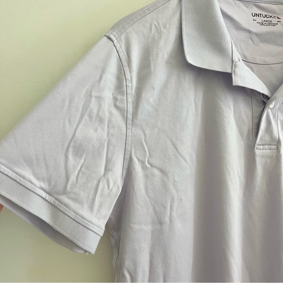 Untuckit Damaschino Light Purple Lavender Polo 100% Cotton Golf Casual Read L - Picture 8 of 8